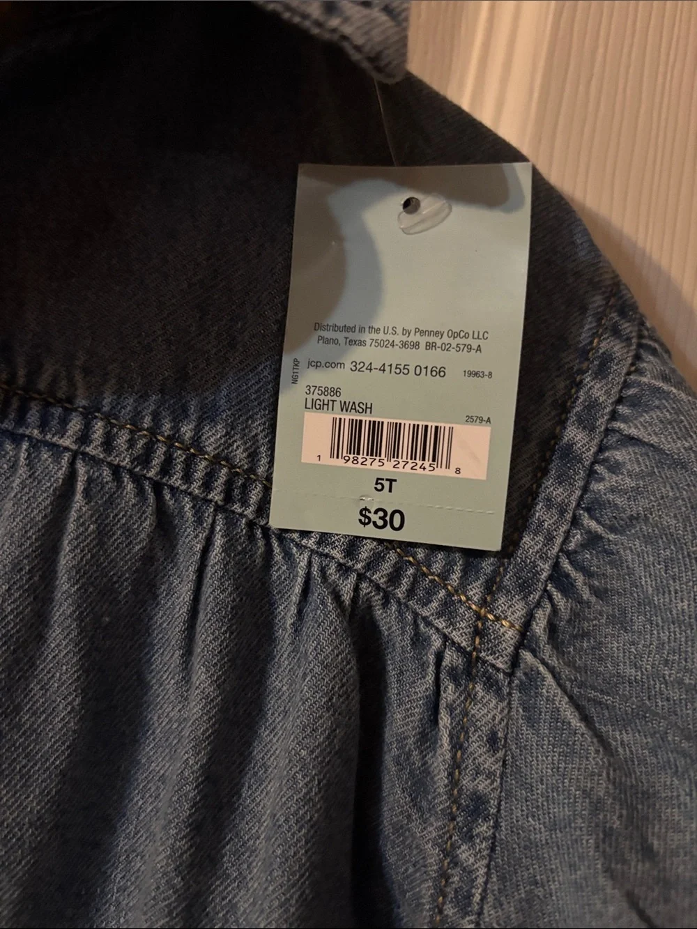 okie dokie Denim Short-Sleeve Polo Tunic - Blue